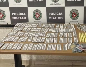 Apreensão de drogas e comprimidos alucinógenos