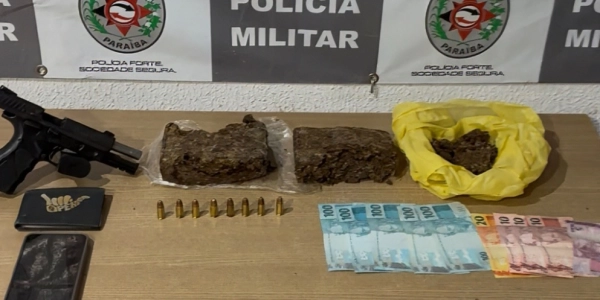 Polícia militar prende suspeito com pistola 9mm após ouvir disparos de arma de fogo