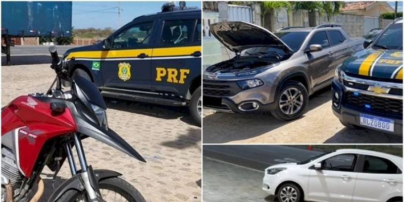 PRF recupera três veículos roubados e que circulavam adulterados na Paraíba