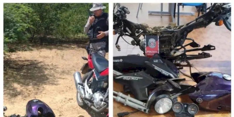 Polícia Militar recupera duas motocicletas roubadas e desarticula desmanche ilegal, no Sertão