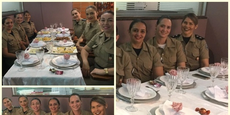 Policiais femininas do 14° BPM comemoram o dia internacional da mulher 