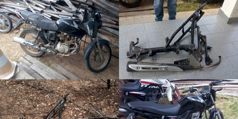 Polícia recupera duas motos roubadas e peça com chassi na cidade de Pombal 