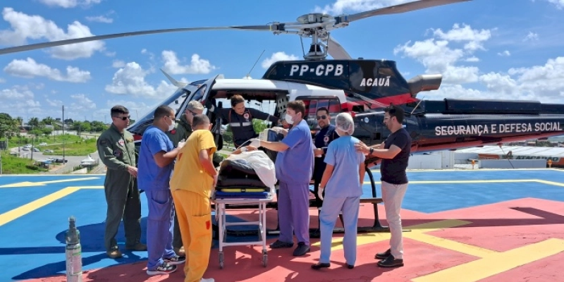 Coração Paraibano: Idosa sofre infarto em Bananeiras e é transferida pelo transporte aéreo para o Hospital Metropolitano