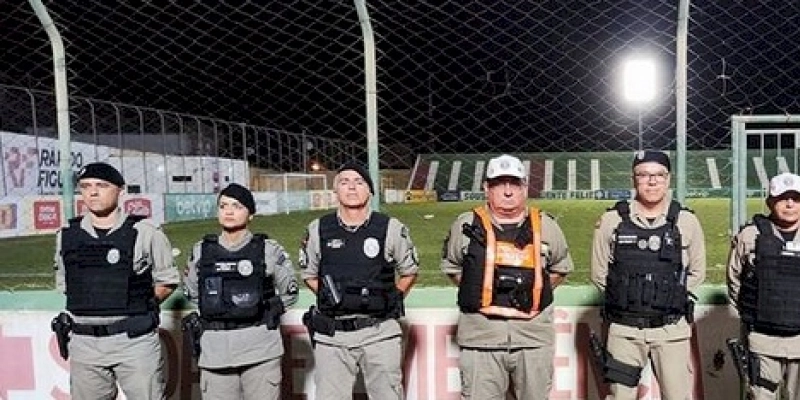 Polícia Militar garante a segurança do jogo entre Sousa e São Paulo Crystal pelo Paraibano