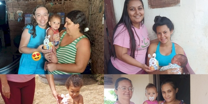 Programa Criança Feliz da Prefeitura de São José da Lagoa Tapada entrega lembrancinhas de páscoa para crianças
