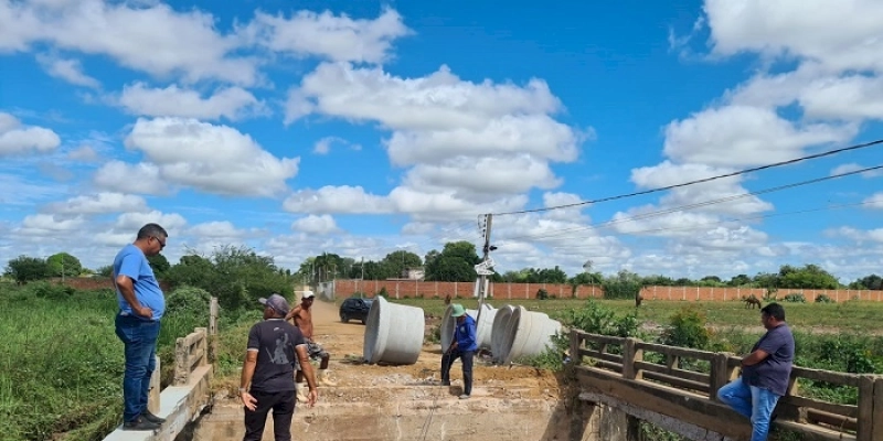 Prefeitura de Sousa intensifica trabalho de construção de nova Ponte do Sítio Diamante