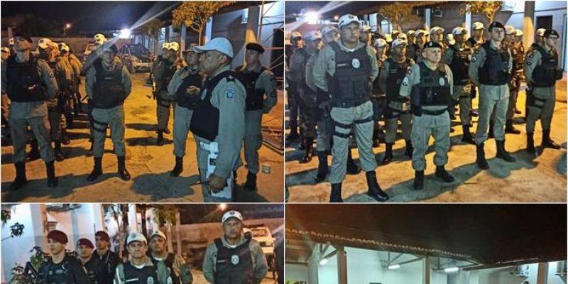 Polícia Militar nas Ruas durante abertura do Sorri Folia 2020 em Sousa