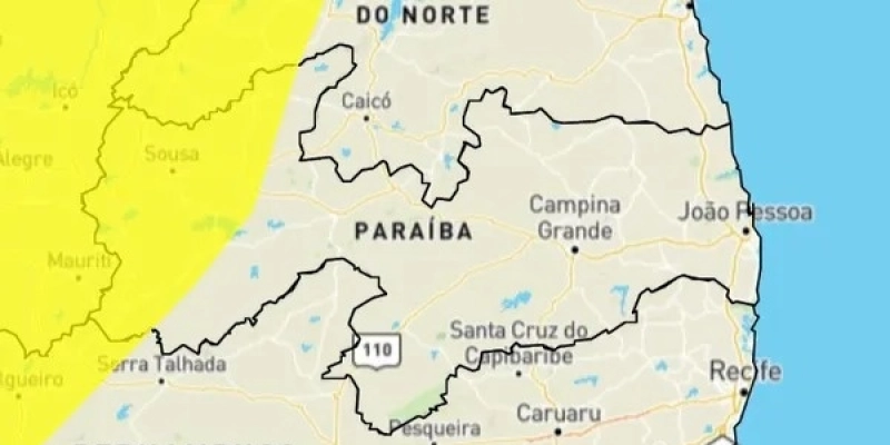 Alerta de chuvas intensas é emitido pelo Inmet para quase 60 cidades da PB; veja lista