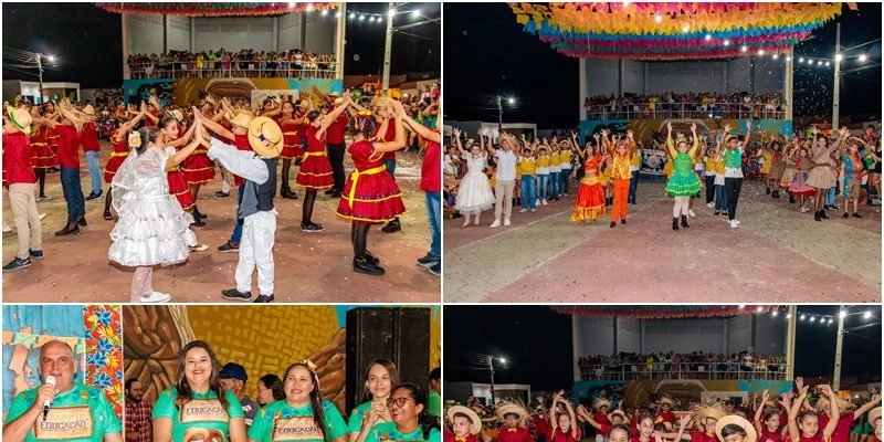 Quadrilhas juninas e danças típicas movimentam São José da Lagoa Tapada no arraial da educação