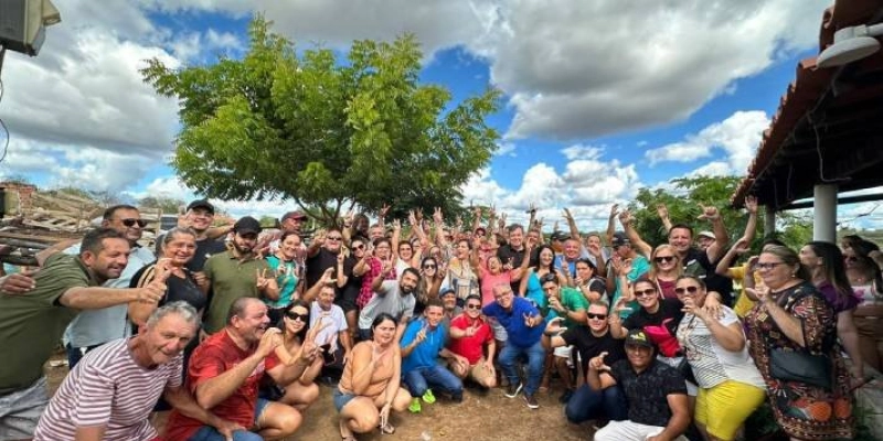 Júnior Araújo e prefeito Zé Aldemir cumprem agenda ao lado da pré-candidata a prefeita Corrinha Delfino, na Zona Rural de Cajazeiras