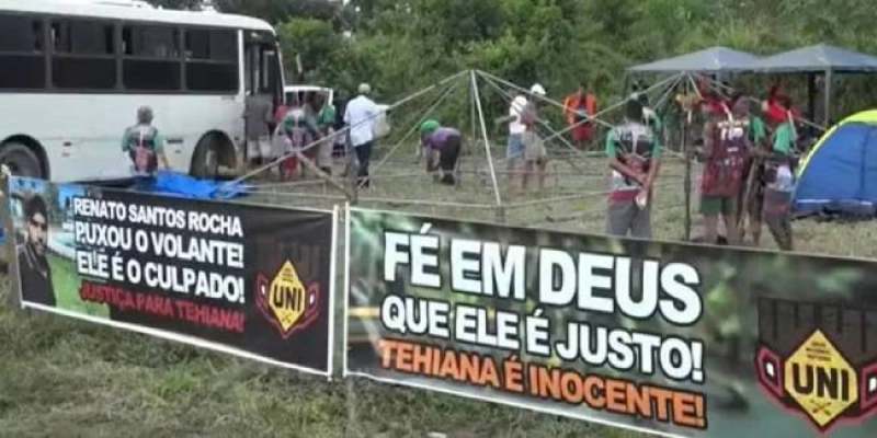 Protesto em Itabuna: 300 Indígenas pedem reconhecimento da inocência de Tehiana Pataxó
