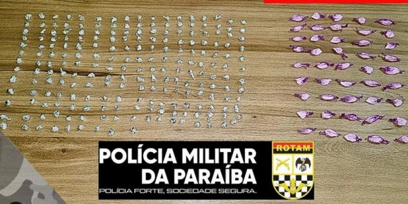 Ação da Polícia Militar conduz indivíduo por tráfico de drogas, no Bairro da Estação, em Sousa