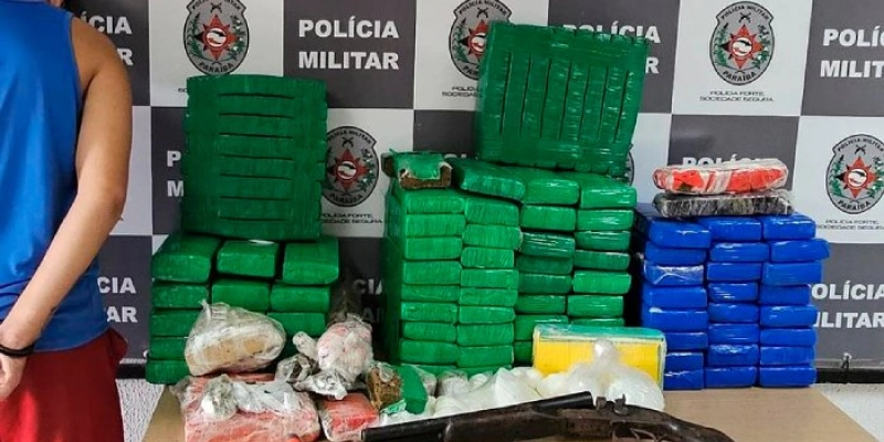 Polícia Militar prende, na Paraíba, suspeito com mais de 100 Kg de drogas