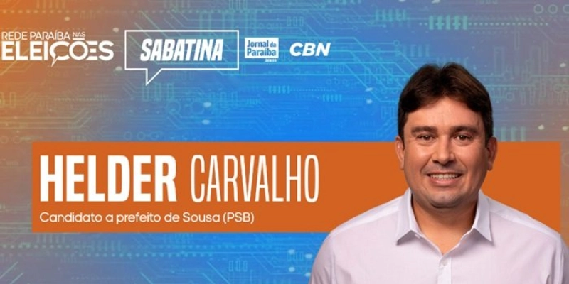 Ao participar de sabatina na Rede Paraíba, Helder diz que vai priorizar resolver problemas no abastecimento de água em Sousa; ASSISTA