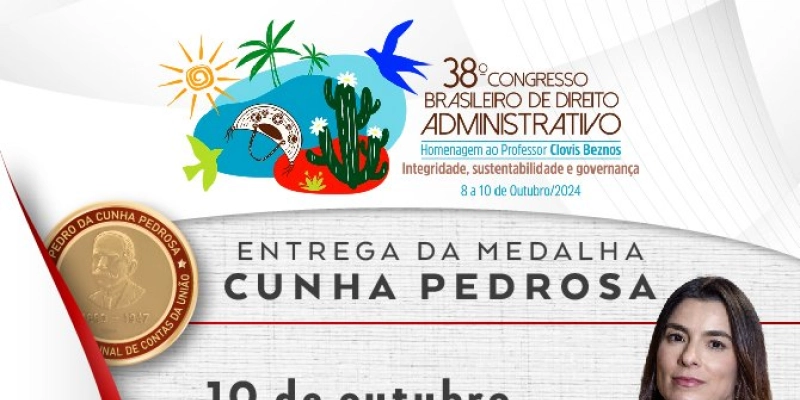 TCE vai conferir a Medalha Cunha Pedrosa, sua maior honraria, à professora Cristiana Fortini