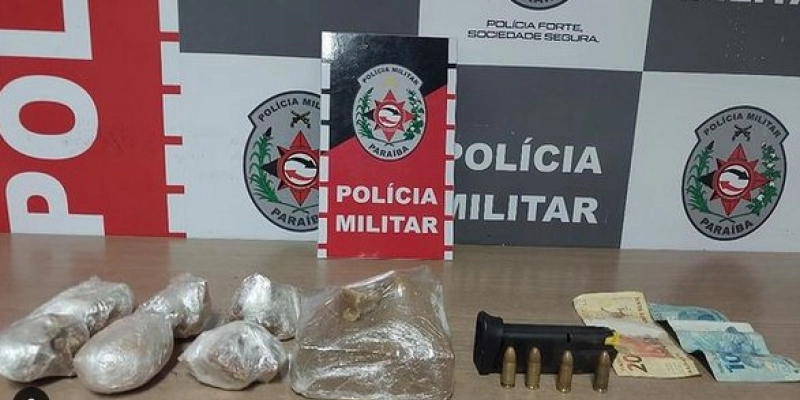 Polícia Militar prende indivíduo com drogas e carregador de pistola municiado