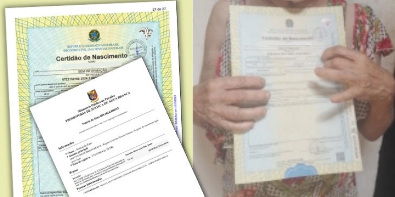 Atuação da Promotoria de Água Branca garante registro de nascimento a idosa