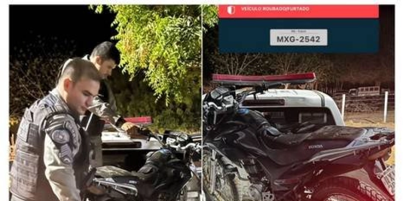 Motocicleta com restrição de roubo/furto é recuperada pela Polícia Militar em Uiraúna