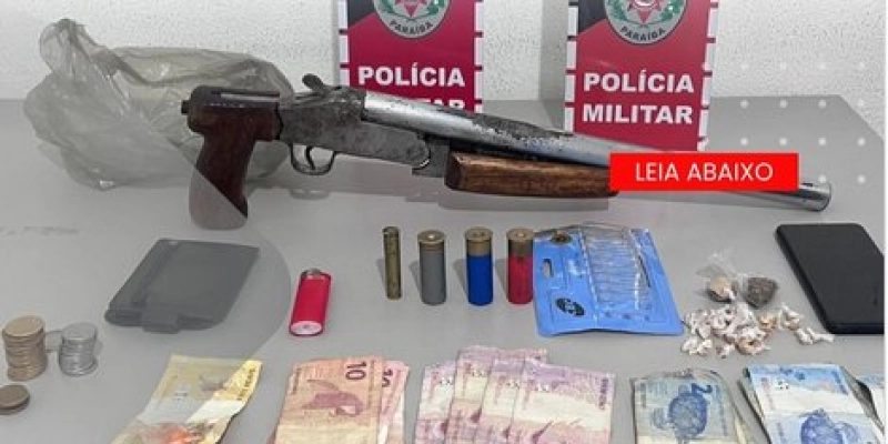 Polícia Militar apreende adolescente com arma de fogo e drogas, no Sertão da Paraíba