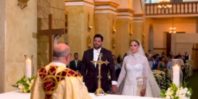 Hulk Paraíba e Camila Ângelo selam união religiosa em cerimônia emocionante em Campina Grande