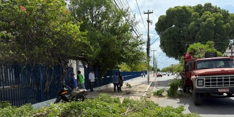 Prefeitura de Sousa realiza serviço de poda de árvores e manutenção preventiva nos bairros