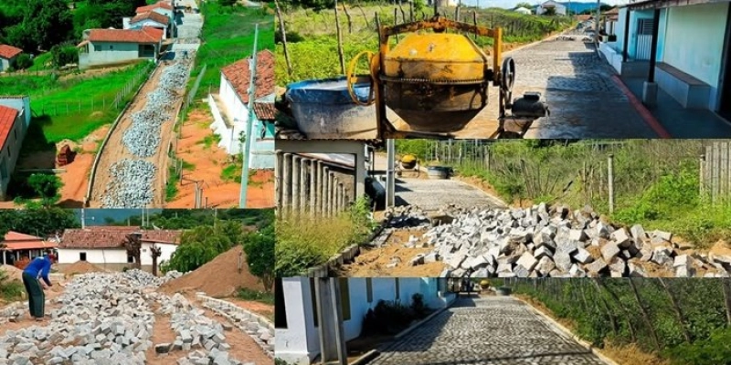 Obras de pavimentação em paralelepípedo na comunidade de Extrema em Aparecida, estão em ritmo acelerados