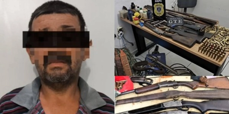 Polícia desarticula fábrica clandestina de armas, prende idoso e apreende diversas espingardas