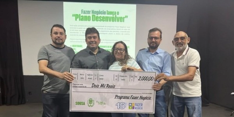 Prefeitura de Sousa realiza etapa do Fazer Negócio; prefeito Helder Carvalho destaca os R$ 148 mil de recursos injetados na economia