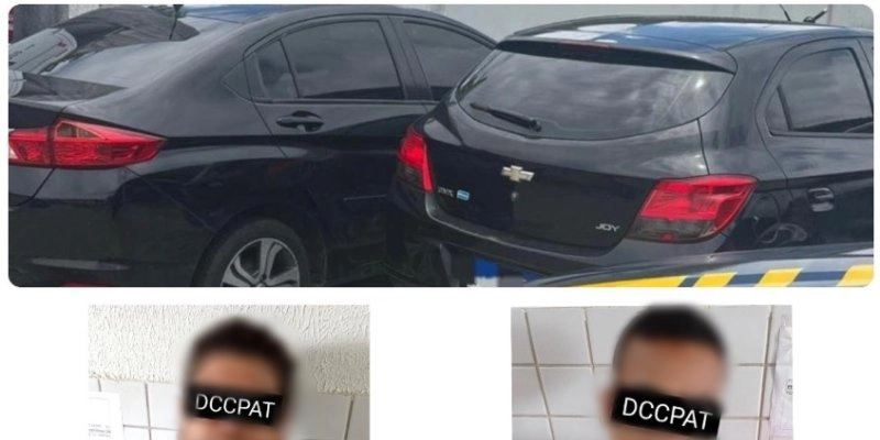 Polícia Civil e PRF prendem dois indivíduos e recuperam dois veículos roubados do estado de Pernambuco