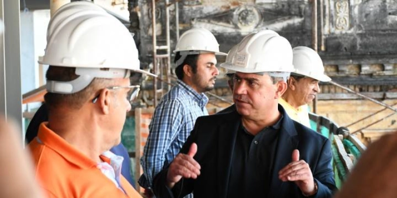 Prefeito interino, Dinho Dowsley visita obras da nova sede da CMJP
