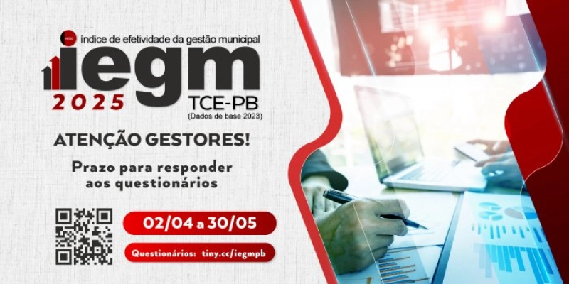 Prefeitos da Paraíba devem preencher questionários do IEGM até final de maio