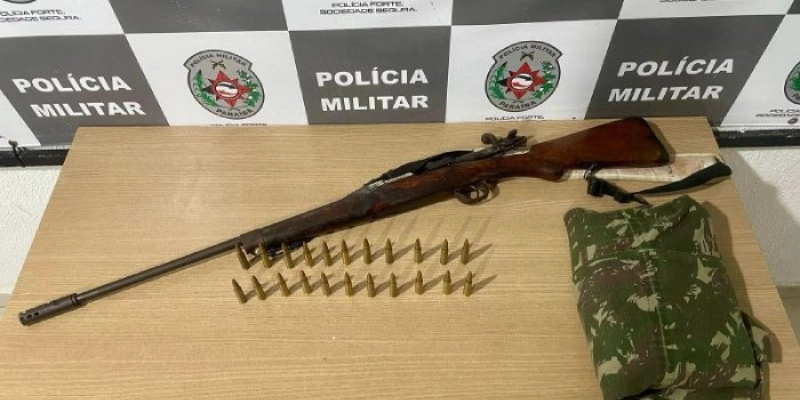 Em resposta de combate a grupos criminosos, PM apreende fuzil em Cabedelo