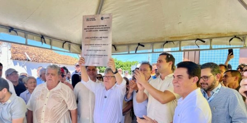 Governador João Azevedo inaugura o Sistema de Abastecimento de Água do Distrito de Campo Alegre em Vieirópolis e vista as obras da PB-387