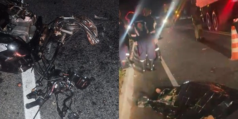 Forte colisão entre motocicleta e ônibus deixa uma pessoa morta na PB 400 em São José de Piranhas 