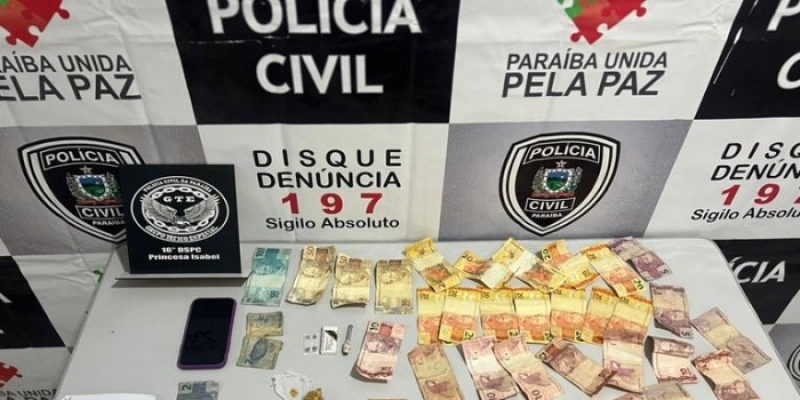 Polícia Civil prende homem e mulher acusados de praticar tráfico de drogas no Sertão paraibano