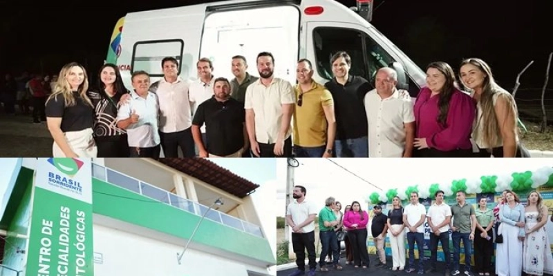 Bal Lins inaugura CEO e entrega ambulância adquirida com emenda de Chico Mendes em São José de Piranhas