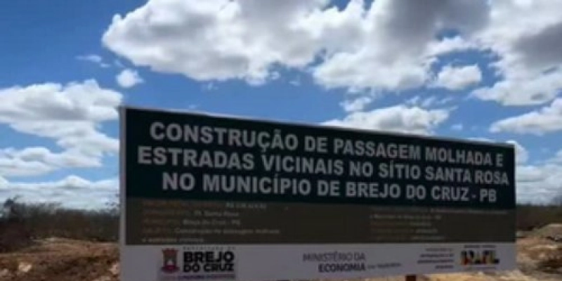 Brejo do Cruz inicia construção da maior passagem molhada do município com recursos de emenda de Gervásio Maia