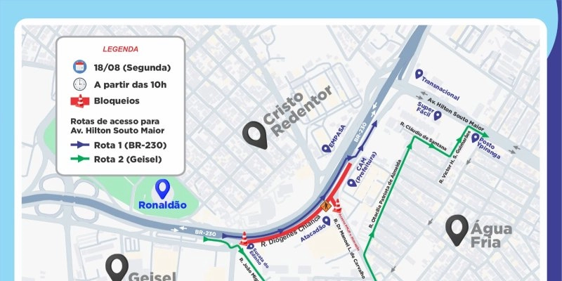 DER-PB inicia nova etapa das obras no Viaduto Prefeito Luciano Agra e faz interdição temporária em Água Fria