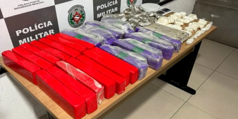 PM apreende grande quantidade de drogas em ação contra o tráfico no Bairro das Indústrias