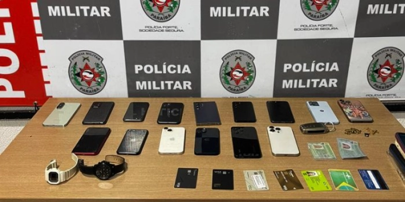 Polícia Militar recupera celulares e objetos, após “arrastão” na zona sul da Capital