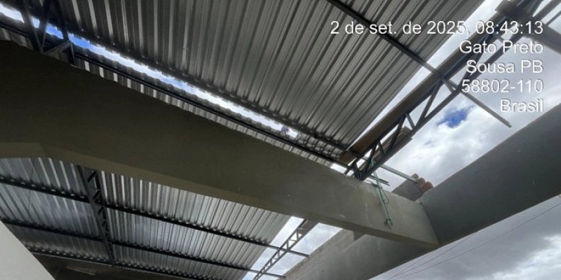 Gestão de Contratos da Prefeitura de Sousa segue acompanhando de a execução da obra de construção da cobertura da Rodoviária
