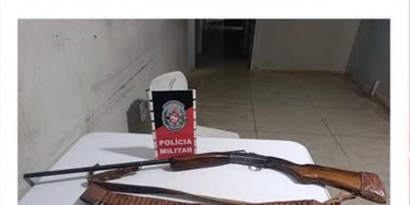 Polícia Militar apreende arma de fogo durante ocorrência de perturbação do sossego, no Sertão