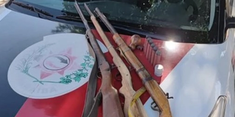 Desentendimento familiar termina com apreensão de armas e munições pela polícia militar em Uiraúna
