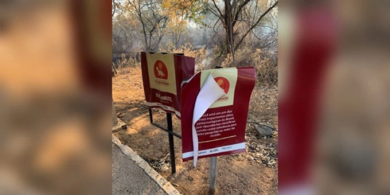 Vale dos Dinossauros é fechado temporariamente após incêndio em área de caatinga