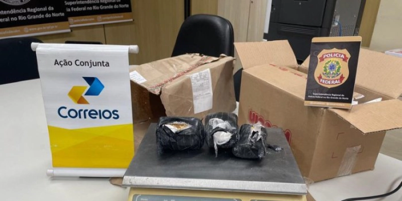 PF apreende cocaína enviada pelos Correios com destino ao interior do Rio Grande do Norte