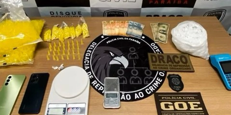 Operação policial prende homem com vasta quantidade de drogas na Paraíba 