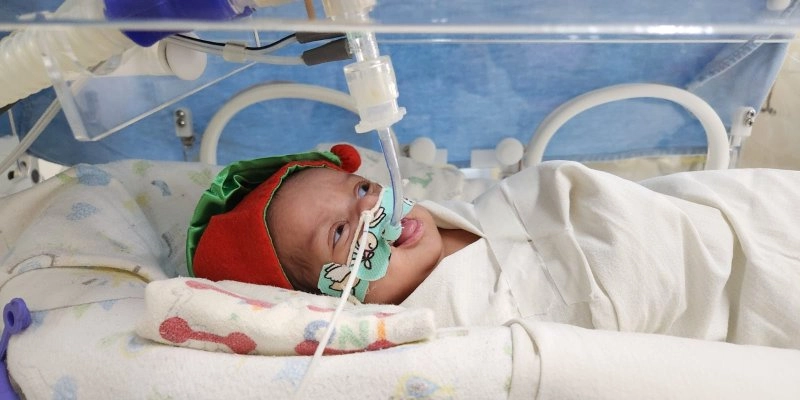 Humanização e afeto marcam ação natalina com bebês internados no Hospital Edson Ramalho