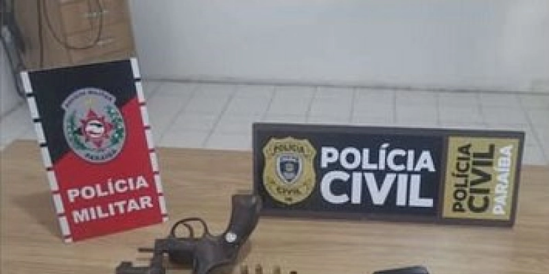 Polícias Civil e Militar apreende arma de fogo e munições na região de Pombal