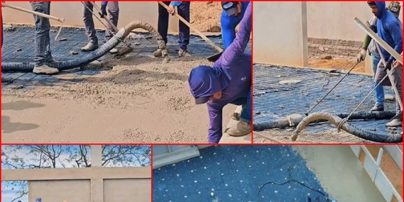 Aparecida acelera obras de novo ginásio poliesportivo com concretagem da quadra