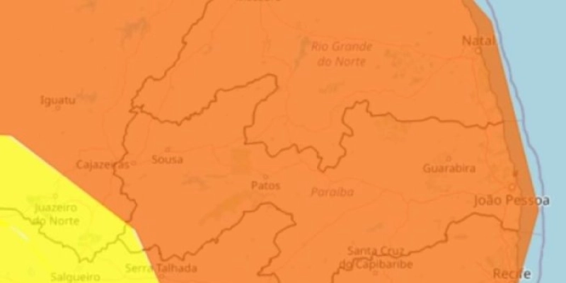Inmet coloca Paraíba sob Alerta Laranja: 223 cidades têm risco de temporais e ventos fortes